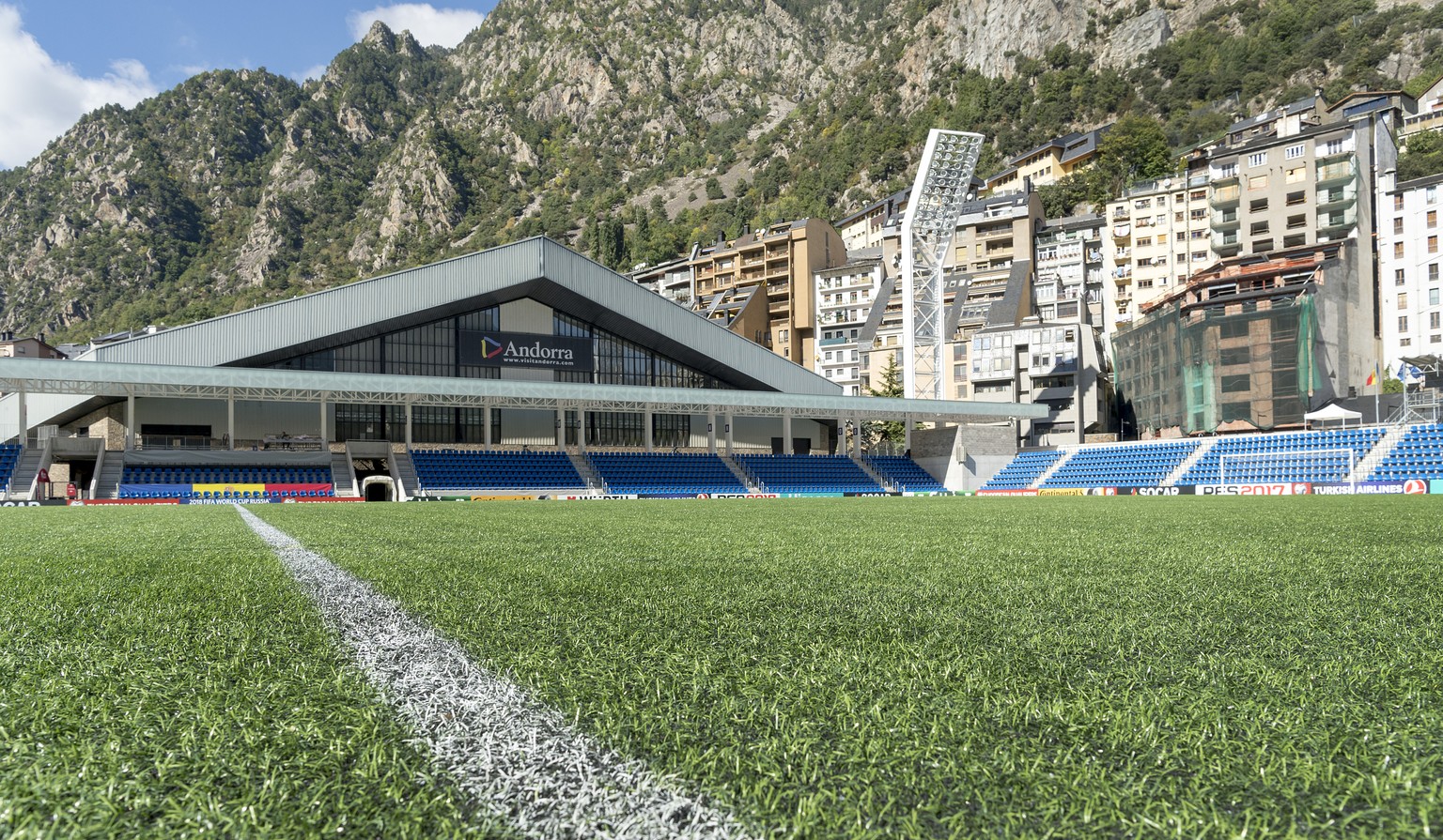 The Estadi Nacional in Andorra La Vella in Andorra, Sunday, October 9, 2016. Switzerland is scheduled to play a 2018 Fifa World Cup Russia group B qualification soccer match against Andorra on Monday, ...