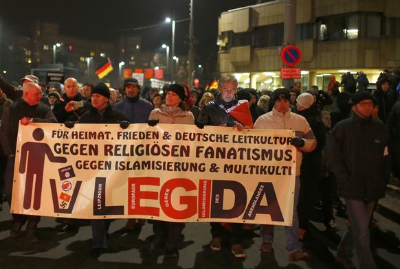 Legida in Leipzig am Mittwochabend, doch es kamen nur wenige Demonstranten.