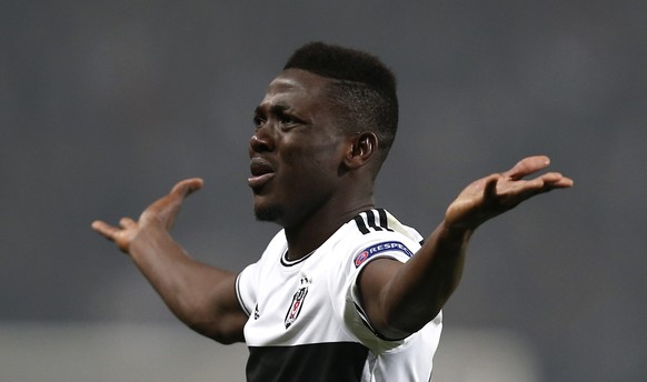 epa04639151 Besiktas&#039; Daniel Opare reacts during the UEFA Europa League round of 32 soccer match between Besiktas Istanbul and Liverpool FC at the Ataturk Olimpiyat Stadium in Istanbul, Turkey, 2 ...