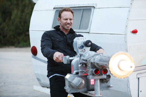 THE LAST SHARKNADO: IT&#039;S ABOUT TIME -- Pictured: Ian Ziering as Fin Shepard -- (Photo by: Anastasiya Sergienya/Fells Point Productions/SYFY)