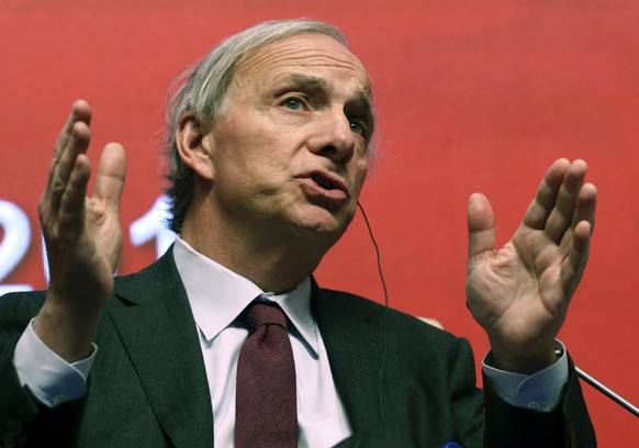 FILE - In this March 23, 2019 file photo, Bridgewater Associates Chairman Ray Dalio speaks during the Economic Summit held for the China Development Forum in Beijing, China. On Friday, April 5, Connec ...