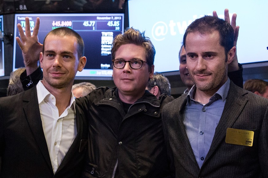 (FILE PHOTO) Jack Dorsey Confirmed As Twitter CEO. Dorsey is currently the company&#039;s interim CEO, co-founded Twitter in 2007 and was its first CEO. NEW YORK, NY - NOVEMBER 07: (L-R) Twitter co-fo ...