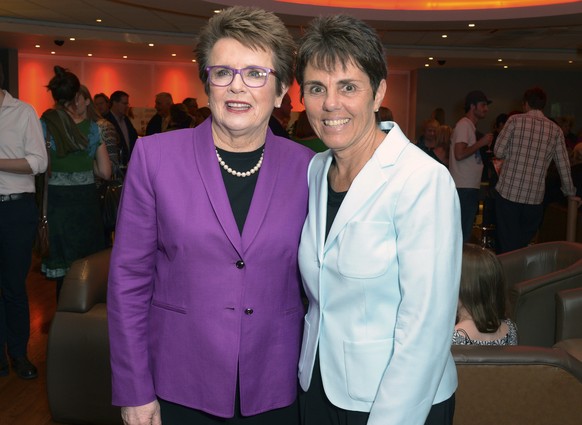 FILE - In this Wednesday June 26 2013 file photo, former professional tennis champion Billie Jean King and Ilana Kloss at the premier of Battle of the Sexes in London. Billie Jean King and partner Ila ...
