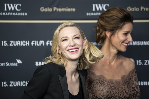 epa07899107 Australian actress Cate Blanchett poses on the Green Carpet during the 15th Zurich Film Festival (ZFF) in Zurich, Switzerland, 05 October 2019. The festival runs from 26 September to 06 Oc ...