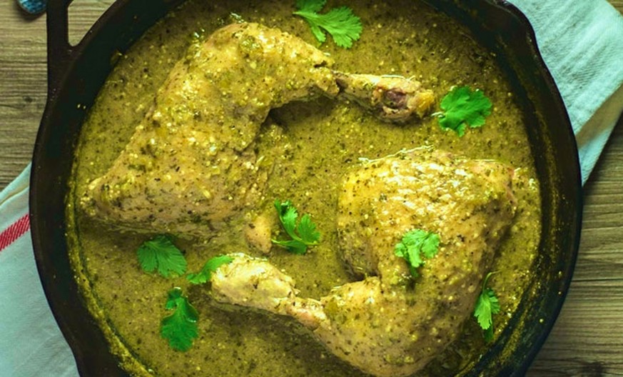 http://40aprons.com/green-mole-chicken-pollo-en-mole-verde/ green mole pollo huhn poulet mexiko mexikanisch essen food