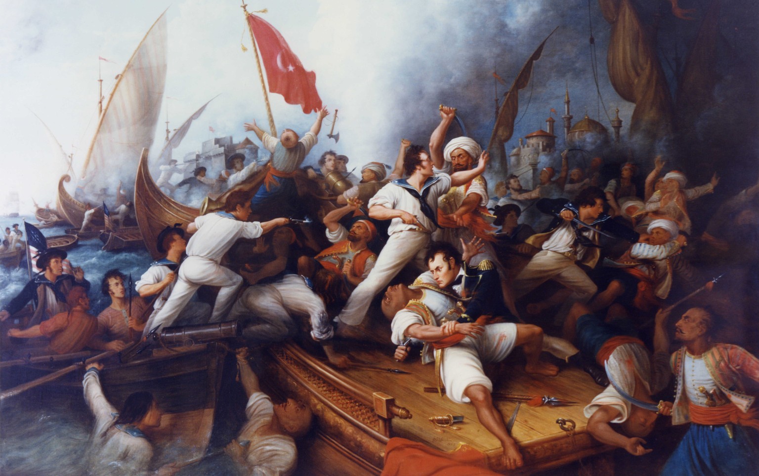 Stephen Decatur kapert mit seinen Männern die im Hafen von Tripolis liegende Philadelphia. Seine Männer töten mindestens 20 Koraren, der Rest springt von Bord, bevor das Schiff in Flammen aufgeht.