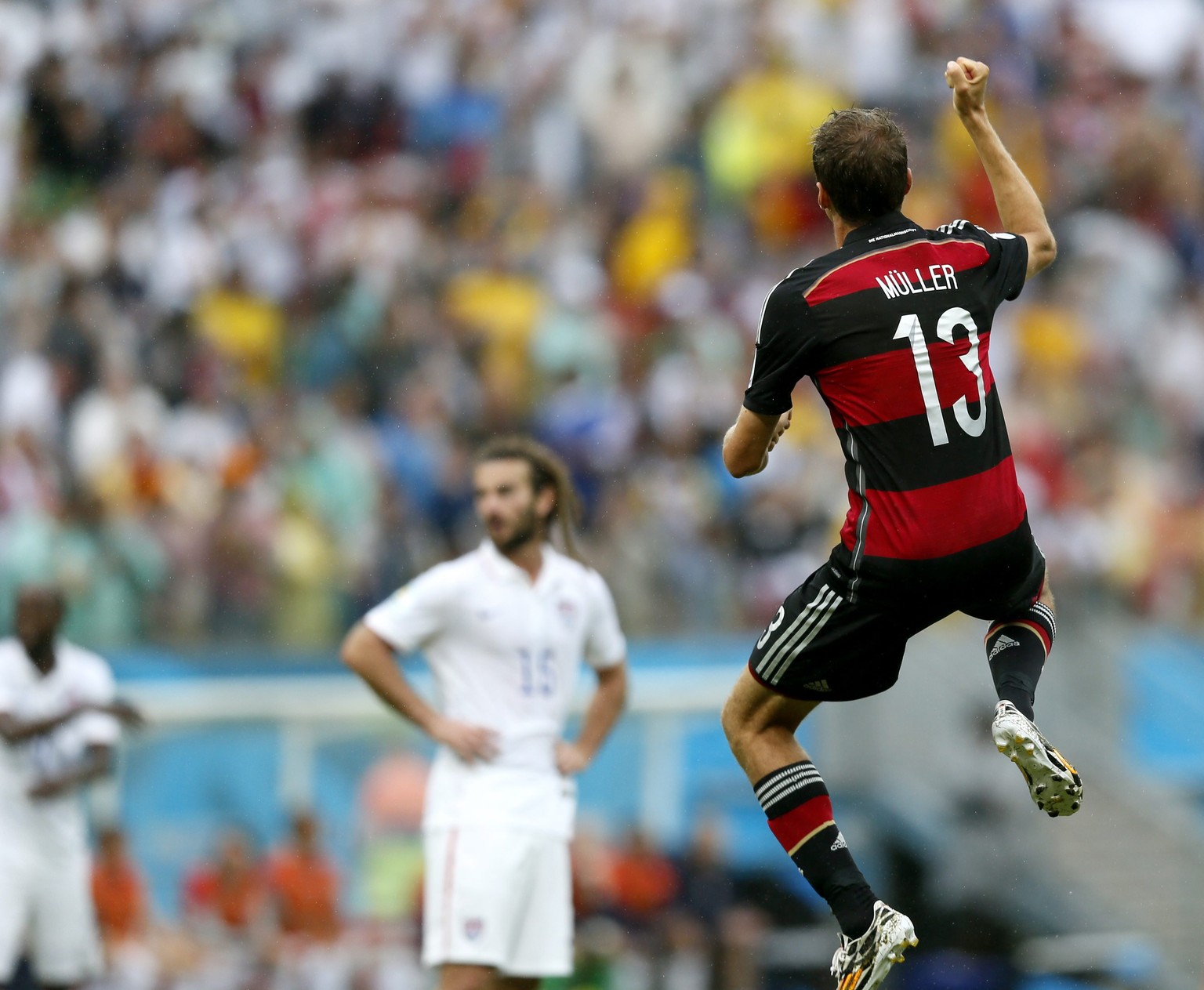 Müller jubelt über sein game-winning-goal