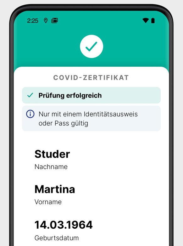 Schweizer Covid-Zertifikat App