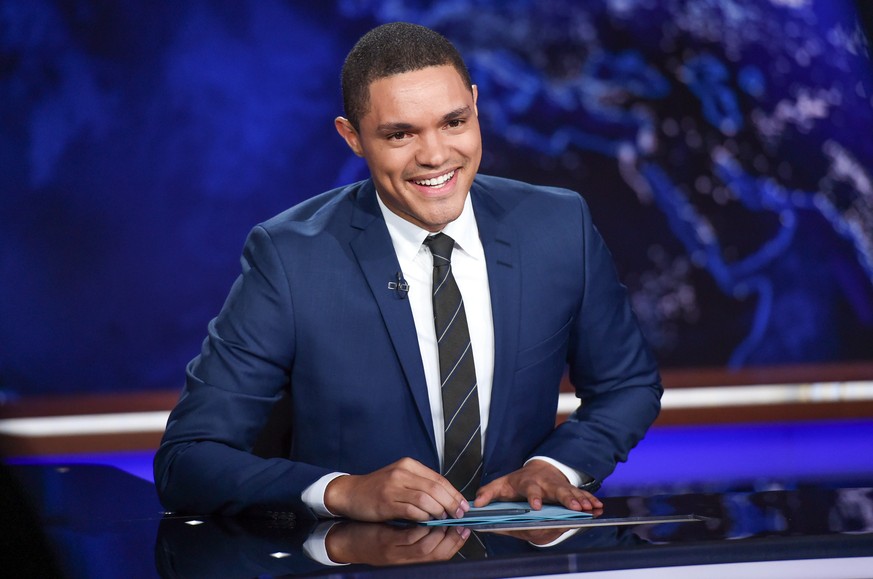 Trevor Noah on set during a taping of &quot;The Daily Show with Trevor Noah&quot; on Tuesday, Sept. 29, 2015, in New York. (Photo by Evan Agostini/Invision/AP)