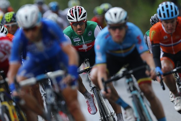 Lange hielt sich Fabian Cancellara im Hintergrund, aber in den vorderen Positionen auf.
