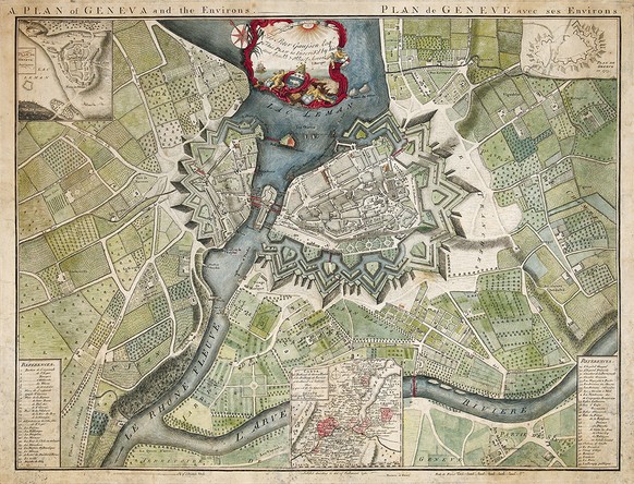 Wehrhafte Republik: Die Stadt Genf im Jahr 1760.