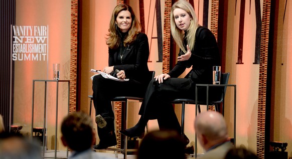 SAN FRANCISCO, CA - OCTOBER 06: NBC News Special Anchor Maria Shriver (L) and Theranos Founder and C.E.O. Elizabeth Holmes speak onstage during &quot;True BloodDiagnostics in the New Age&quot; at the ...