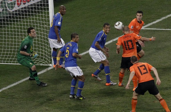 Wesley Sneijder schoss die Seleção vor vier Jahren im Viertelfinal aus dem Turnier.