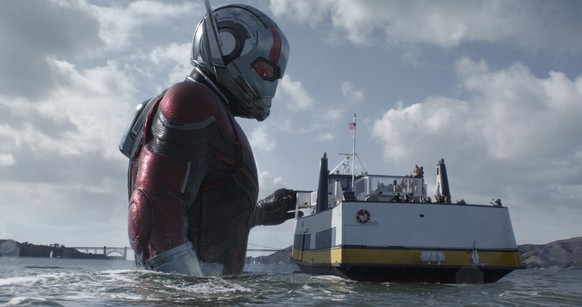 This image released by Marvel Studios shows Paul Rudd in a scene from &quot;Ant-Man and the Wasp.&quot; (Disney/Marvel Studios via AP)