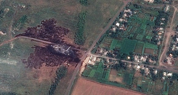 Die Absturzstelle des Flugs MH17.