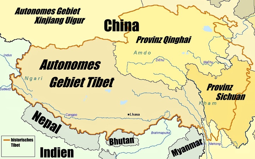 Autonomes Gebiet Tibet, historisches Tibet
