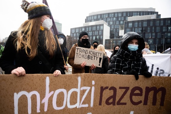 March 7, 2021, Gdansk, Poland: Demonstrators seen holding placards and banners during the Manifa in Gdansk..This year s Manifa slogan highlights the message of the Women s Strike in Poland - My Body,  ...