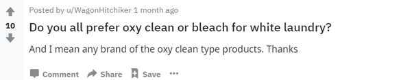«Bevorzugt ihr Oxy Clean oder Bleichmittel für weisse Wäsche?»