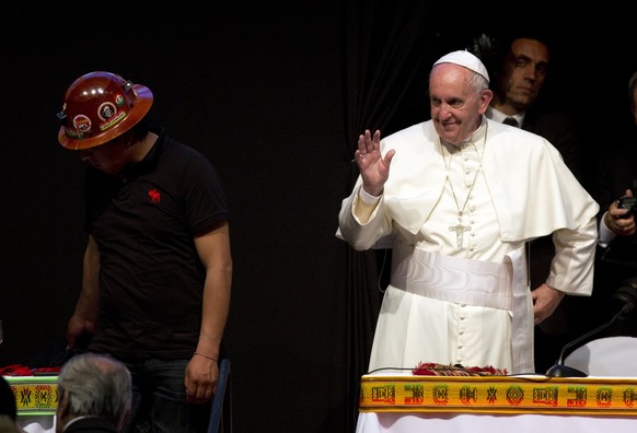 Der Papst bei seiner Rede in Santa Cruz