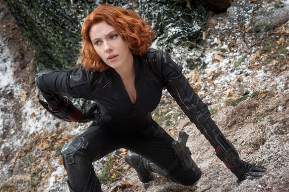 This photo provided by Disney/Marvel shows, Scarlett Johansson as Black Widow/Natasha Romanoff, in the film, &quot;Avengers: Age Of Ultron.&quot; The movie released in the U.S. on May 1, 2015. (Jay Ma ...