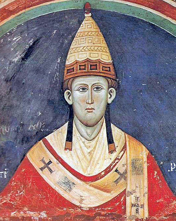 Papst Innozenz III. (Fresko im Kloster San Benedetto (Subiaco) in Subiaco, Latium, um 1219)