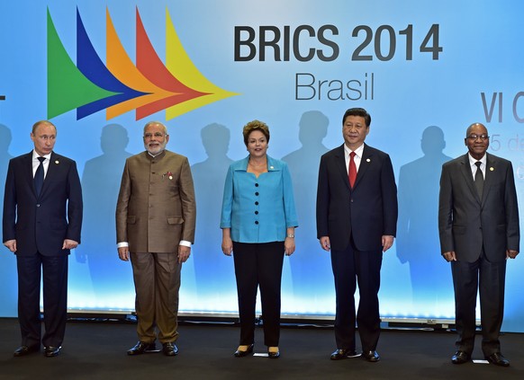 Die fünf BRICS-Staatschefs beim Gipfel in Fortaleza.
