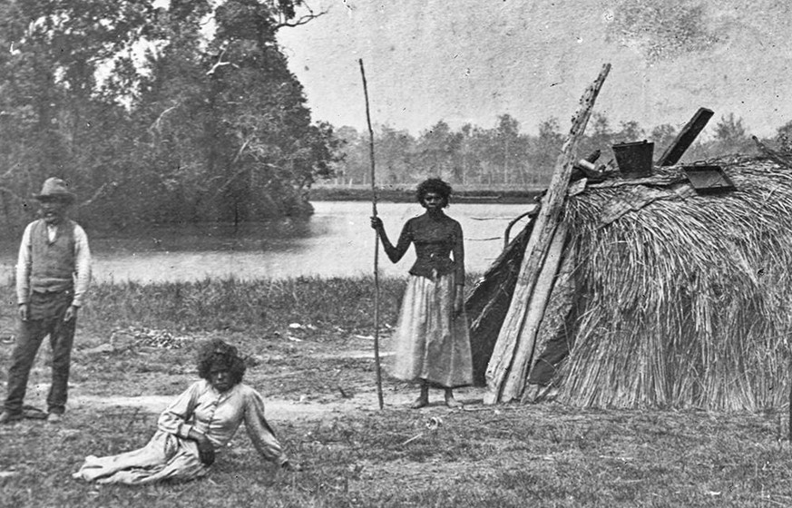 Aborigenes am Fluss Darling, Australien um 1902.
