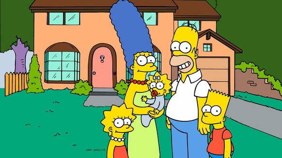 &quot;The Simpsons&quot;: Created by Matt Groening, Fox TV&#039;s &quot;The Simpsons,&quot; from left, are Lisa, Marge holding Maggie, Homer and Bart. The family stands in front of their cartoon house ...