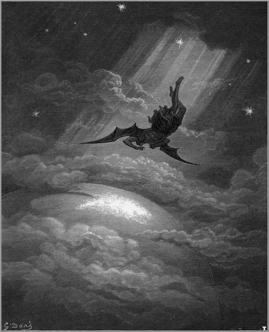 Teufel, Satan, Luzifer 
More details
Illustration for John Milton&#039;s Paradise Lost by Gustave Doré, (1886) showing Lucifer&#039;s descent and his deterioration into Satan.