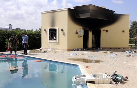 12. September 2012: Das ausgebrannte US-Konsulat in Benghazi.