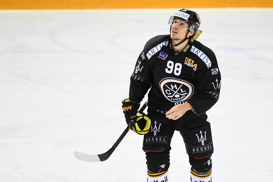 LuganoÕs player Damien Brunner during the preliminary round game of National League Swiss Championship 2017/18 between HC Lugano and SCL Tigers, at the ice stadium Resega in Lugano, Switzerland, Sunda ...