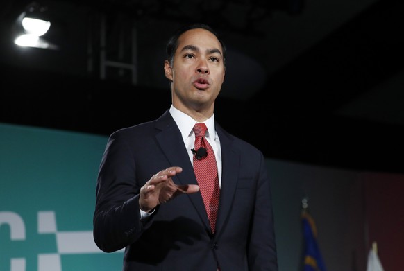Former Housing and Urban Development Secretary and Democratic presidential candidate Julian Castro speaks during a candidate forum on labor issues Saturday, Aug. 3, 2019, in Las Vegas. (AP Photo/John  ...