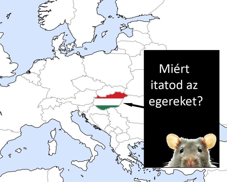 Karte: Redewendungen mit Tieren in Europa, Ungarn