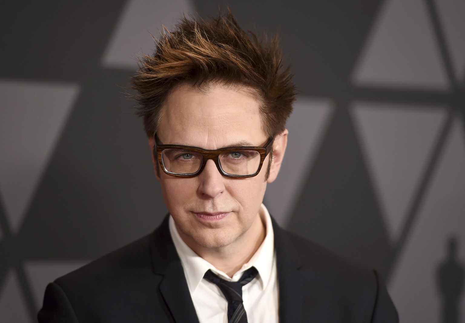 FILE - In this Nov. 11, 2017 file photo, filmmaker James Gunn arrives at the 9th annual Governors Awards in Los Angeles. Gunn has been fired as director of “Guardians of the Galaxy 3” because of old t ...