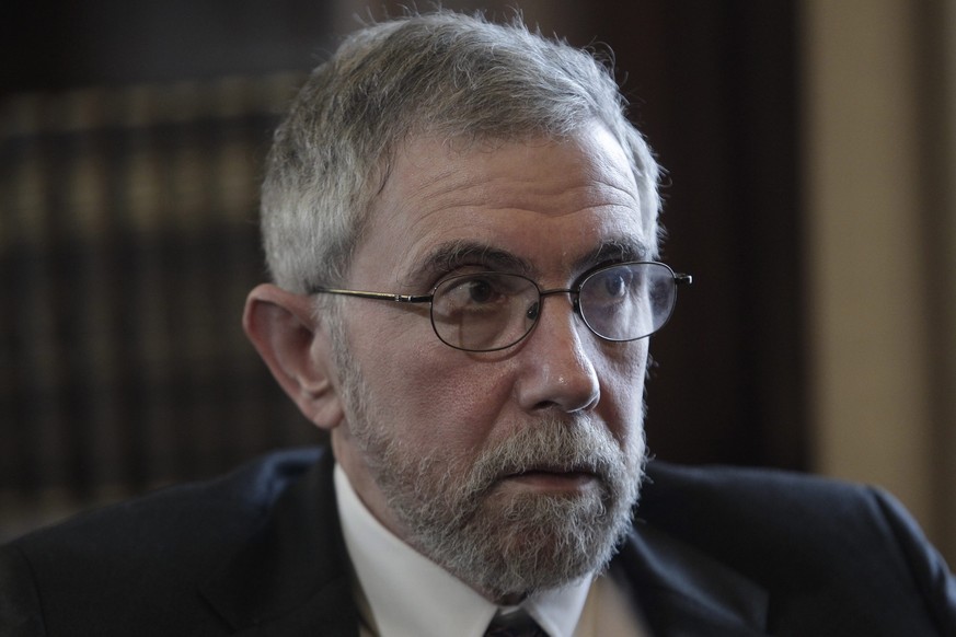 epa04709982 Nobel-prize winning economist Professor Paul Krugman attends a meeting with Greek President Prokopis Pavlopoulos (not pictured) in Athens, Greece, 18 April 2015. Krugman, in a press confer ...