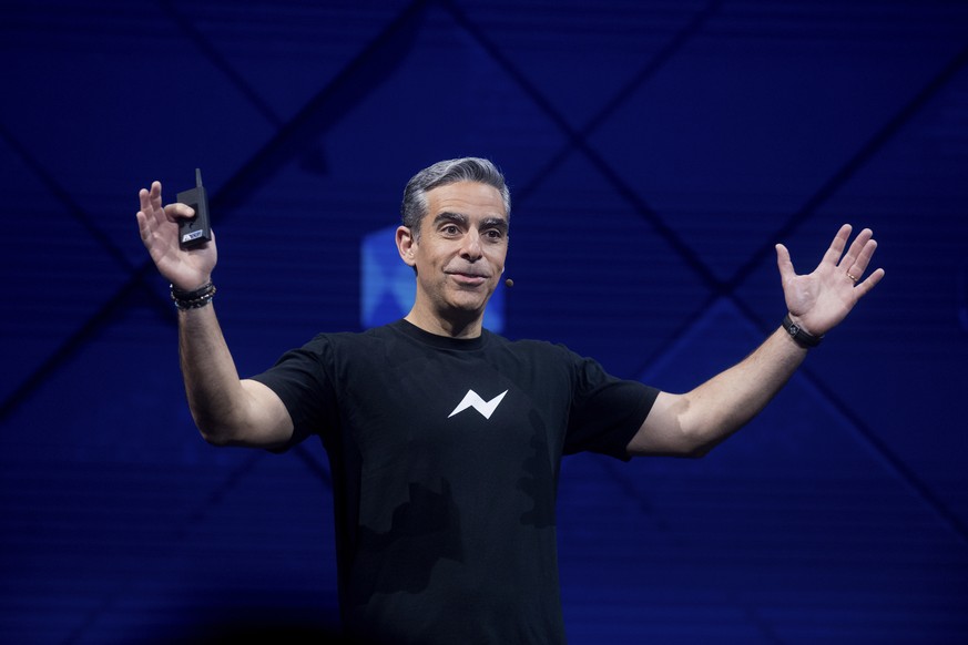 David Marcus, Facebook vice president for messaging products, speaks at his company&#039;s annual F8 developer conference, Tuesday, April 18, 2017, in San Jose, Calif. (AP Photo/Noah Berger)
