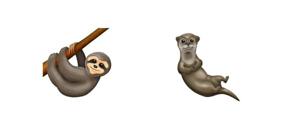Emoji Otter und Faultier