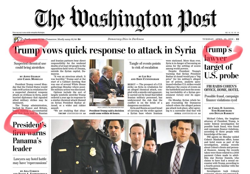 Die grossen US-Zeitungen, hier die «Washington Post», leben weitgehend von Trump-Schlagzeilen.