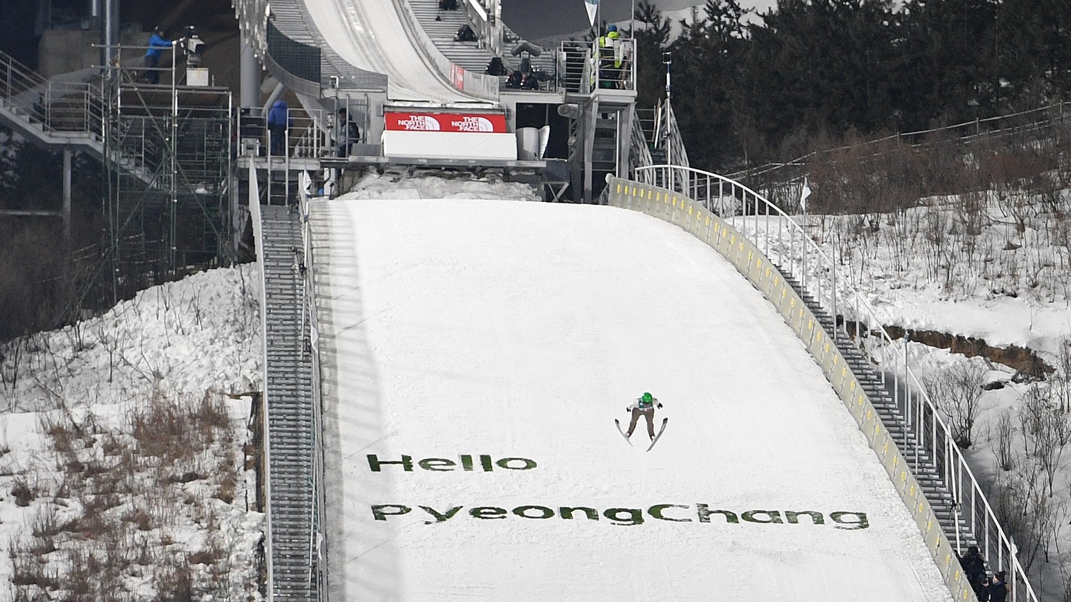 epa05795961 A general view of the ski jumping centre at Alpensia, in Pyeongchang, South Korea, 15 February 2017 (issued 16 February 2017). Alpensia will host Ski Jumping, Sliding, Cross Country and Bi ...