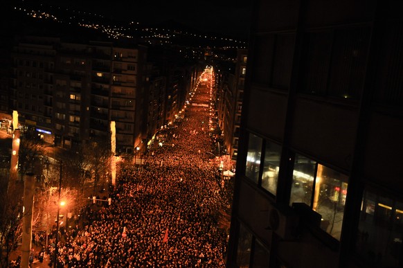 Die Veranstalter bezifferten die Teilnehmerzahl am Protestmarsch in Bilbao auf 70'000.