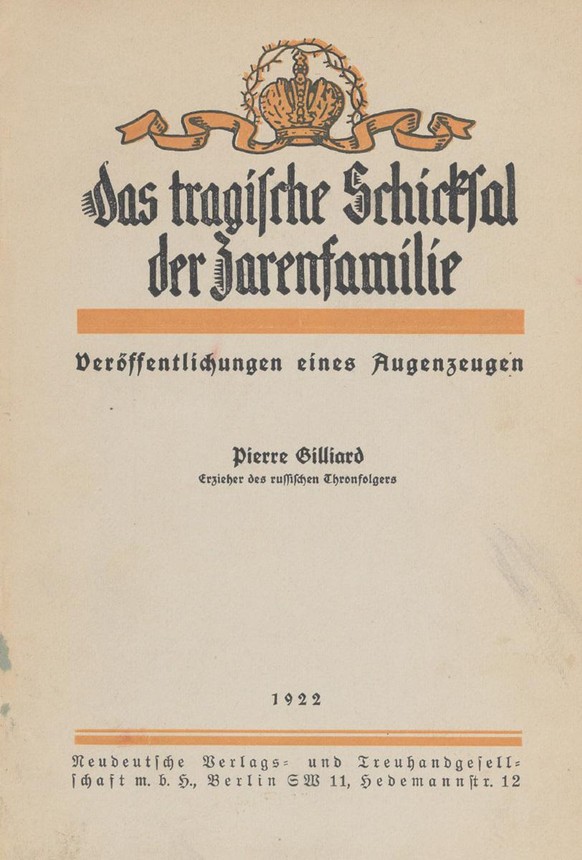 Erinnerungen von Pierre Gilliard, 1922.
https://portal.dnb.de/bookviewer/view/1015015255#page/n1/mode/2up
