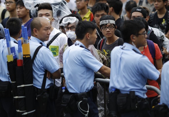 Demonstranten beim Regierungssitz in Hongkong.
