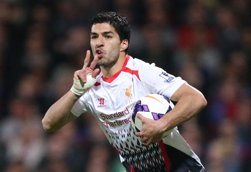 Alles noch in Ordnung: Luis Suarez feiert Liverpools 3:0, das er in der 55. Minute erzielt.