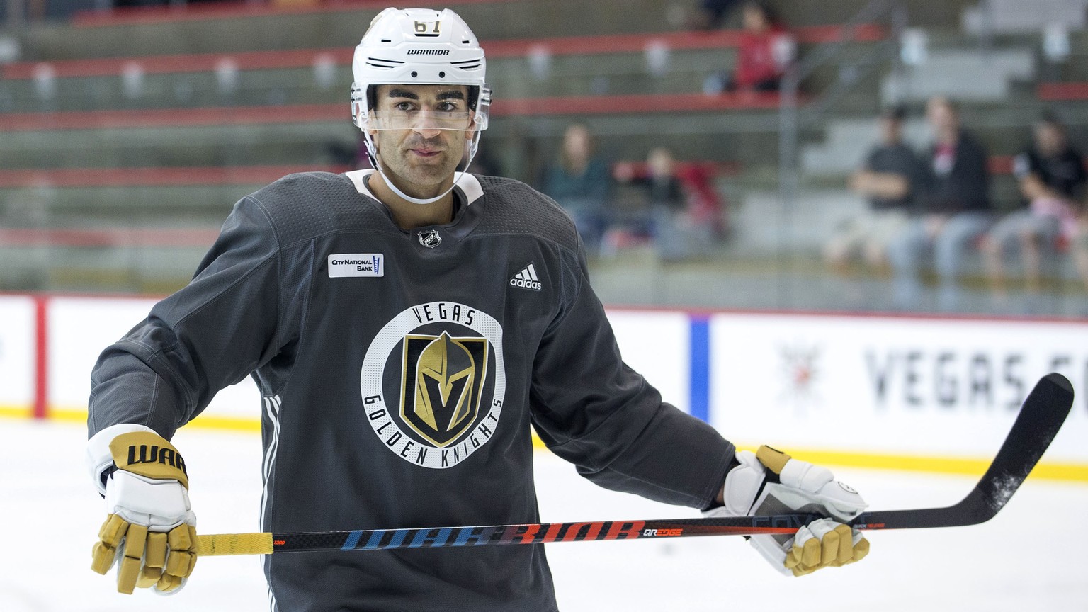 Newly acquired Vegas Golden Knights left wing Max Pacioretty (67) stands on the ice during captain&#039;s practice at City National Arena in Las Vegas on Wednesday, Sept. 12, 2018. Pacioretty was acqu ...
