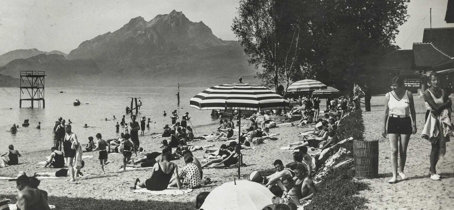 Das Strandbad von Weggis im Jahr 1931.
