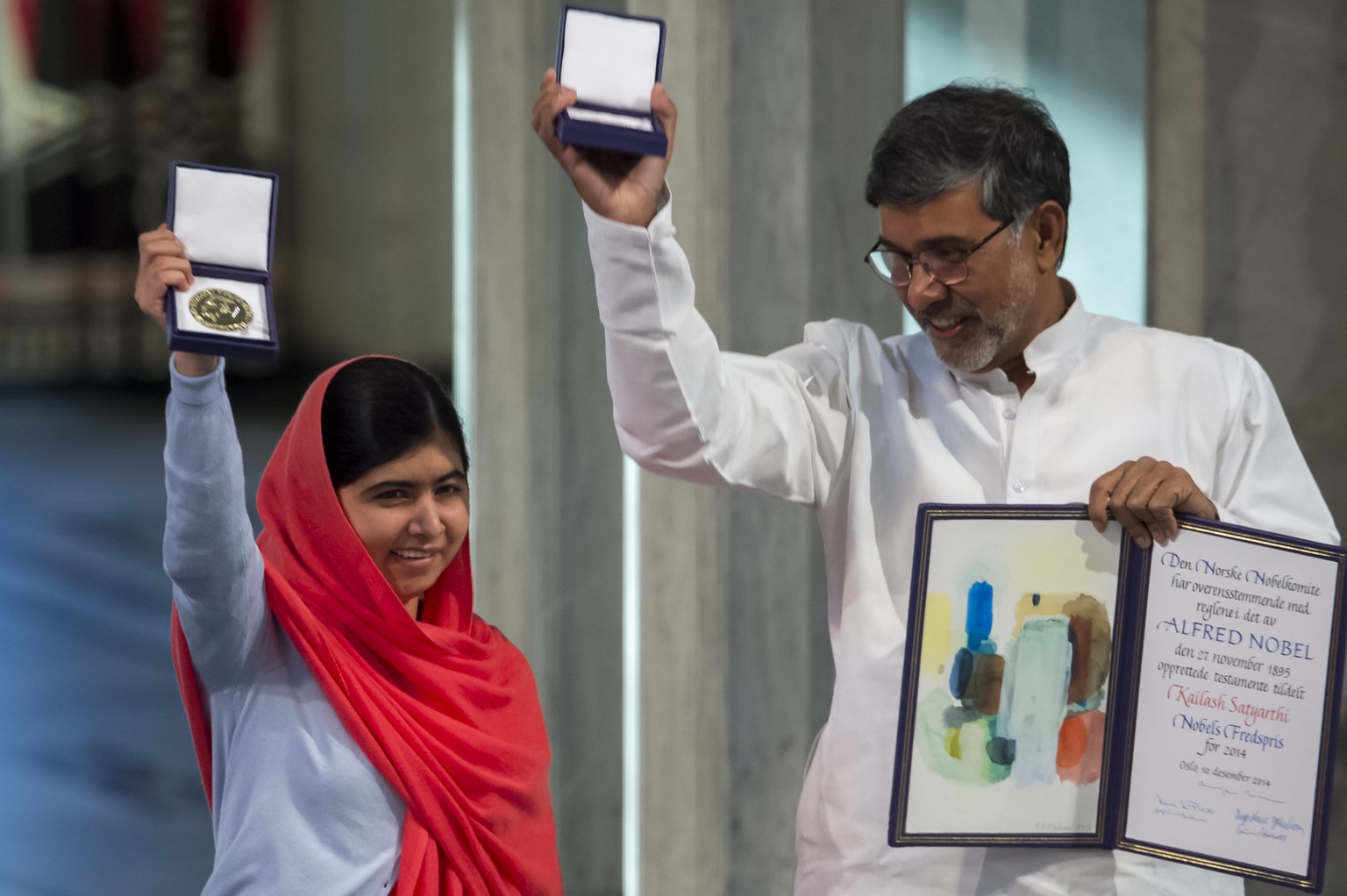 Die mit rund acht Millionen schwedischen Kronen (etwa 1,2 Millionen Franken) dotierte Auszeichnung bekam der Teenager gemeinsam mit dem Inder Kailash Satyarthi.