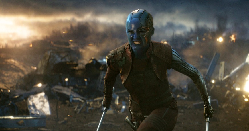 This image released by Disney shows Karen Gillan in a scene from “Avengers: Endgame.” (Disney/Marvel Studios via AP)