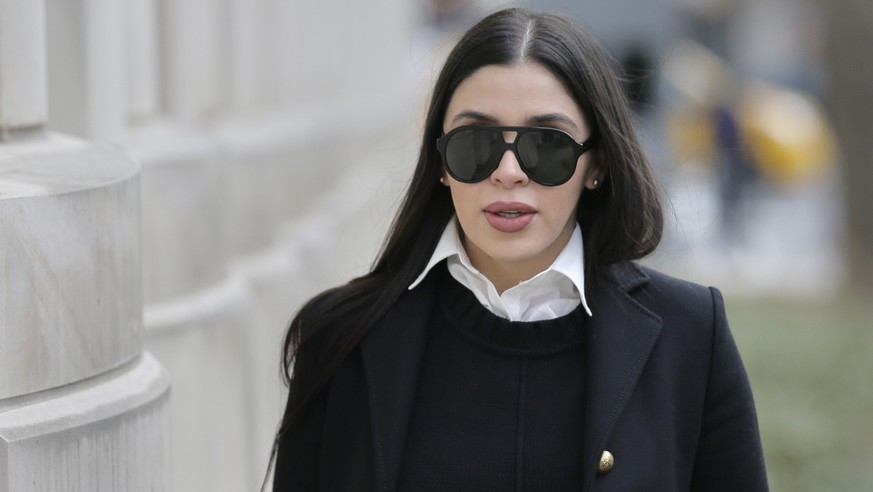 Emma Coronel Aispuro, wife of Joaquin &quot;El Chapo&quot; Guzman, arrives to federal court in New York, Thursday, Dec. 6, 2018. Guzman is charged with running a massive drug trafficking operation tha ...