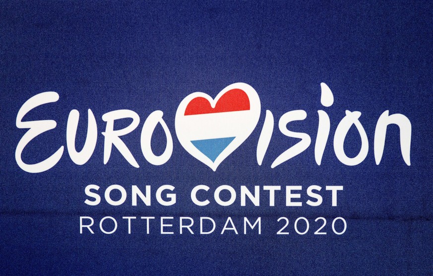 epa07804516 The logo of the Eurovision Song Contest is presented after the announcement that the city of Rotterdam will host the 2020 Eurovision Song Contest (ESC 2020), in Rotterdam, The Netherlands, ...