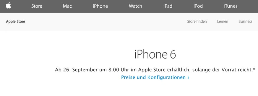In der Fussnote auf der Apple-Website heisst es:&nbsp;«Die Anzahl der verfügbaren Geräte ist unter Umständen begrenzt.» Aha.